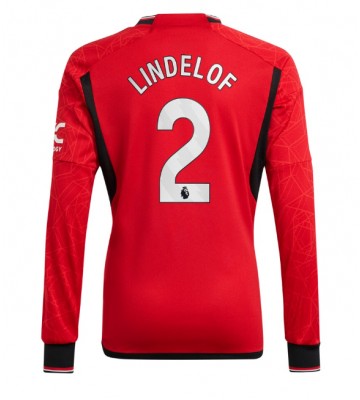 Manchester United Victor Lindelof #2 Domácí Dres 2023-24 Dlouhým Rukávem